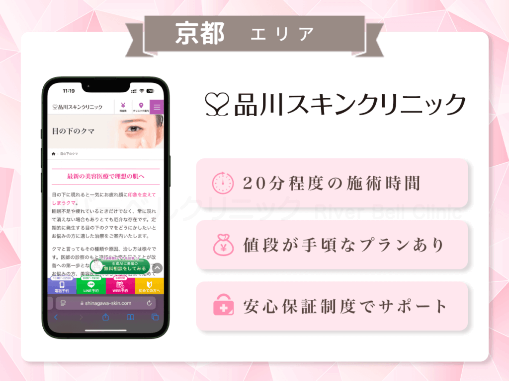 品川スキンクリニック 京都院|目の下のクマとり・たるみ取り京都エリア