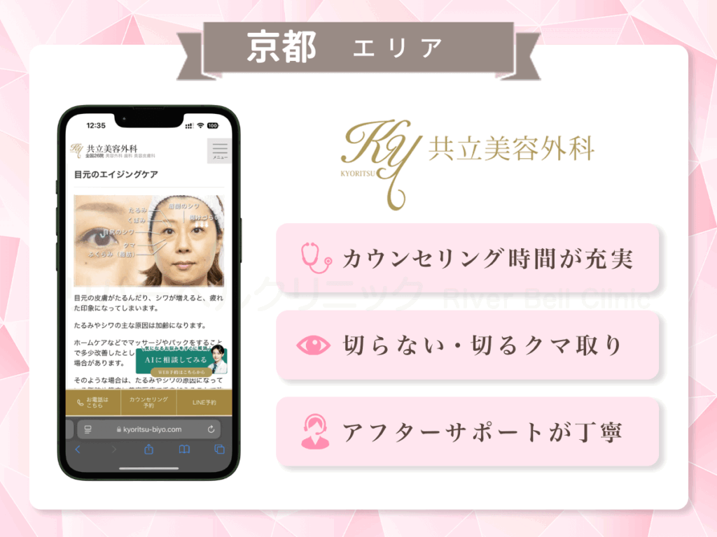 共立美容外科 京都院|目の下のクマとり・たるみ取り京都エリア