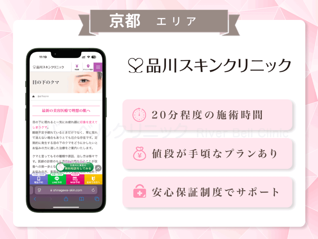 品川スキンクリニック 京都院|目の下のクマとり・たるみ取り京都エリア