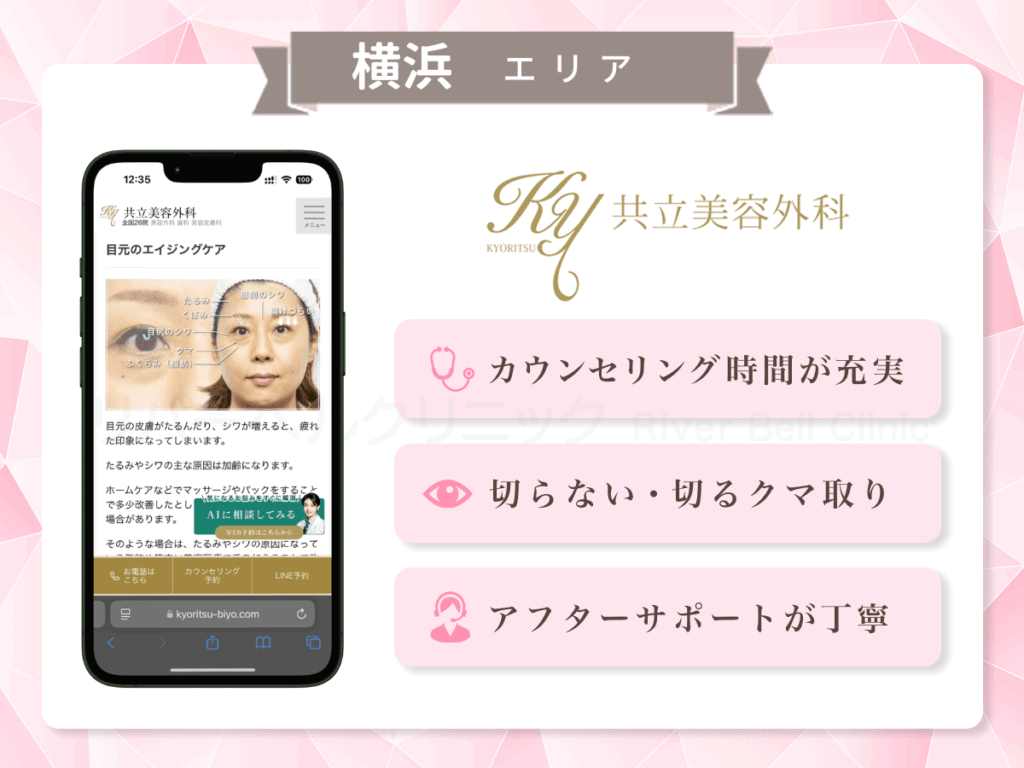 共立美容外科 新宿本院ほか|目の下のクマとり・たるみ取り横浜(神奈川)エリア